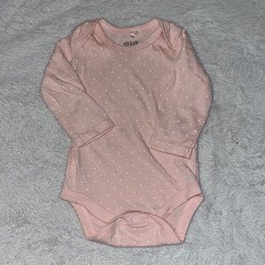 (3 for $10) chick pea bodysuit pink 0-3 month polkadot print